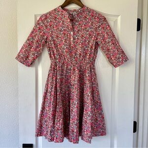 Busy Bees Miss B Gabriela Circle Dress Pink Floral Classic Popover Girls 14